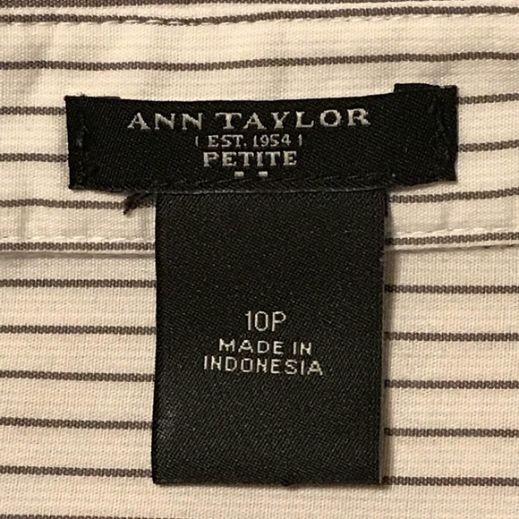 Ann Taylor Factory Fitted Pinstripe Blouse Shirt Size 10 Petite - Picture 5 of 5